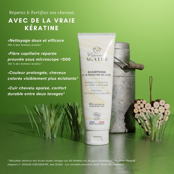 Bio-zertifiziertes Lanolin-Keratin Shampoo – repariert & schützt