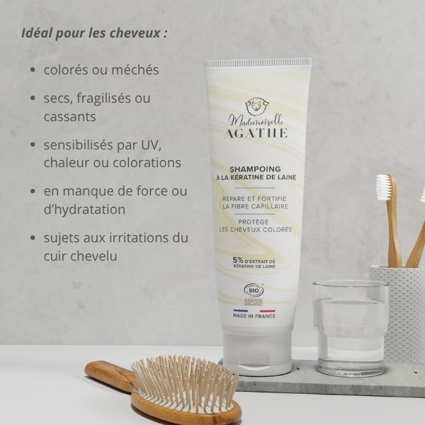 Bio-zertifiziertes Lanolin-Keratin Shampoo – repariert & schützt