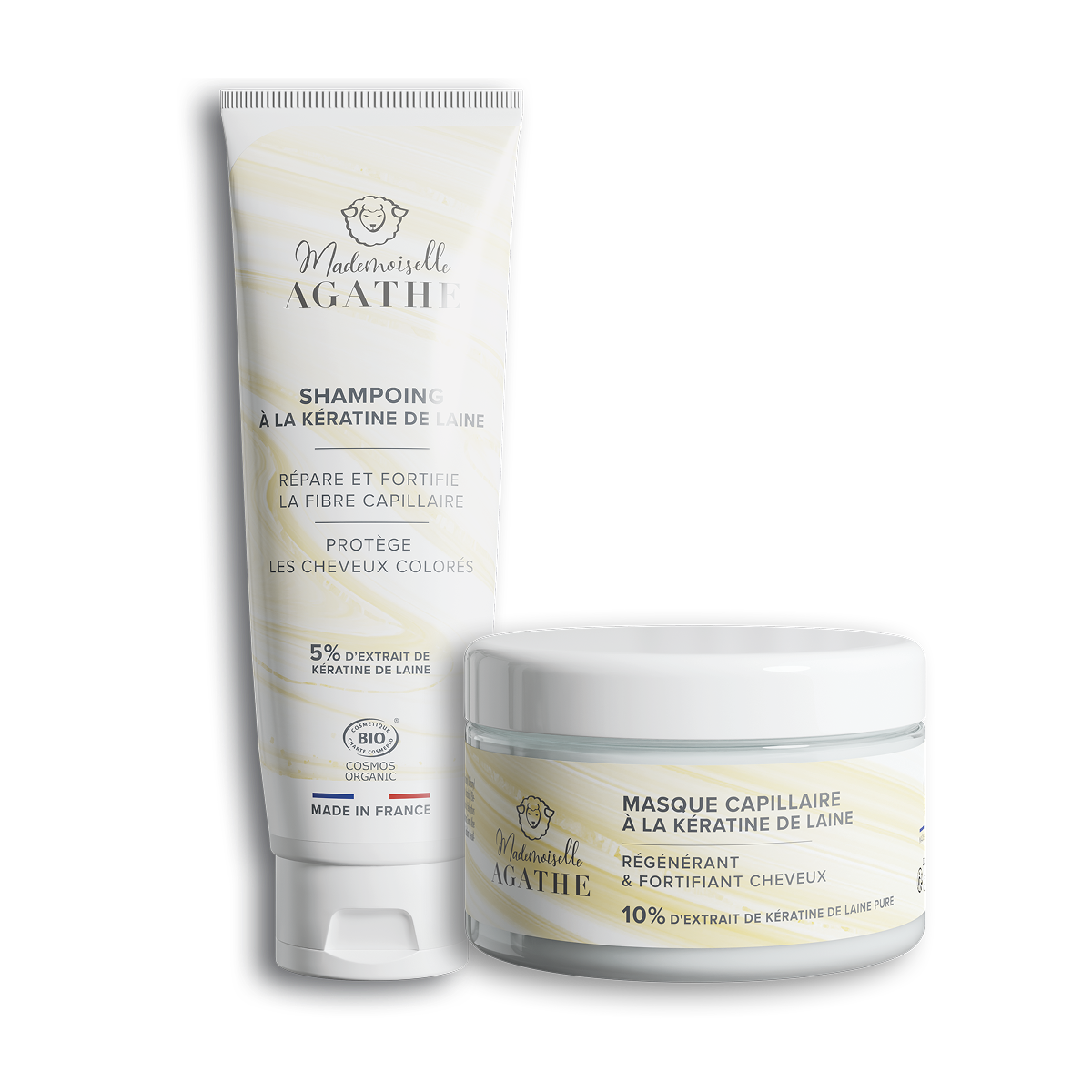 Essentielles Haarduo mit zertifiziertem Bio-Schafwollkeratin – repariert & schützt