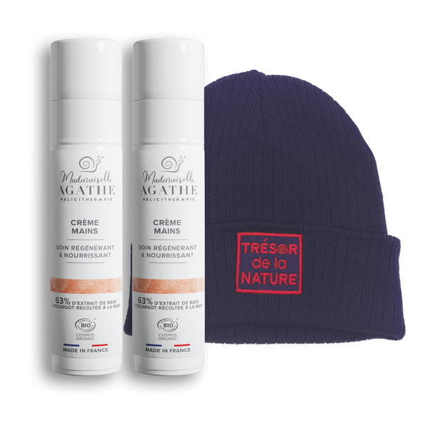 Schützendes Hand-Duo & Hut „Schatz der Natur“