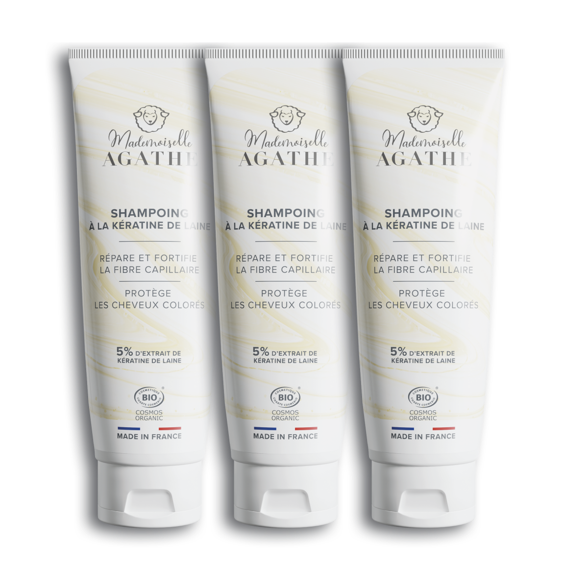 3er-Pack Bio-Schafwoll-Keratin-Shampoo – reinigt & schützt